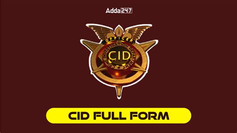 cid full form in hindi|cid full form pdf.